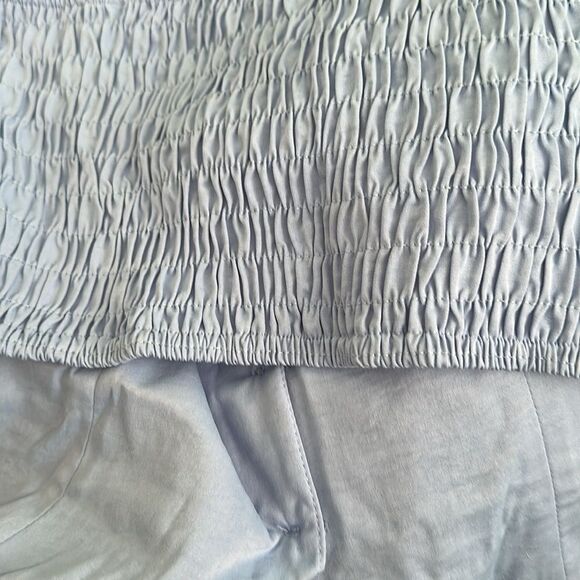 NIP Light Blue Strapless Smocked Top With Wide Leg Pant Set Size M - Picture 6 of 6